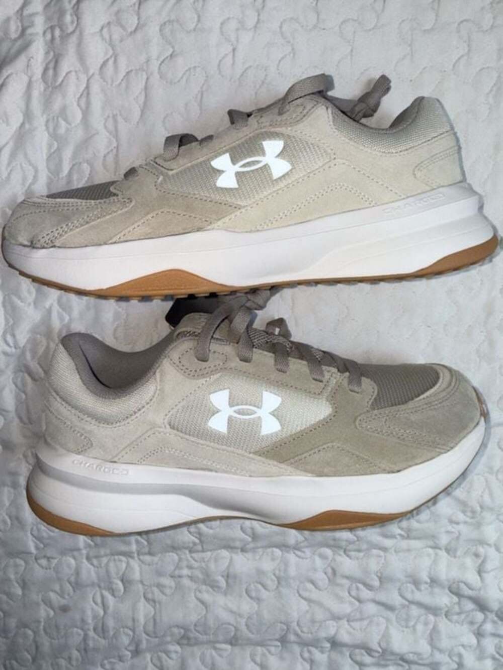 UNDER ARMOUR Charged Edge Suede Men's Shoes - Timberwolf Taupe US Sz 11.5